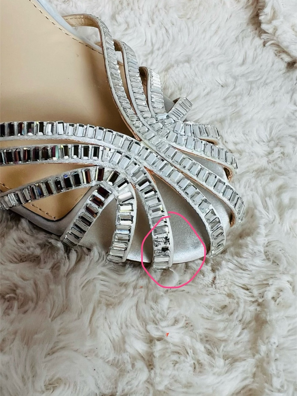 Jessica Simpson Jileta Silver Crystal Strappy Heels - Picture 4 of 7